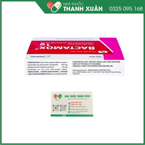 Thuốc Bactamox 1g Imexpharm điều trị nhiễm khuẩn